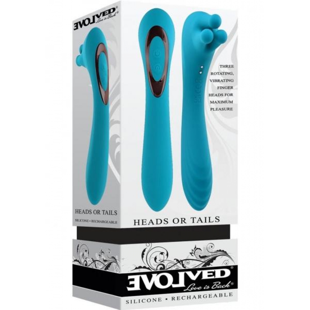 Heads Or Tails Teal Dual-Function Vibrator