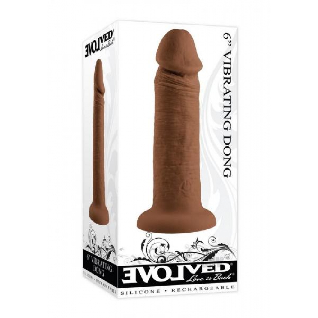 Vibrating Dong - 6 Inches Dark