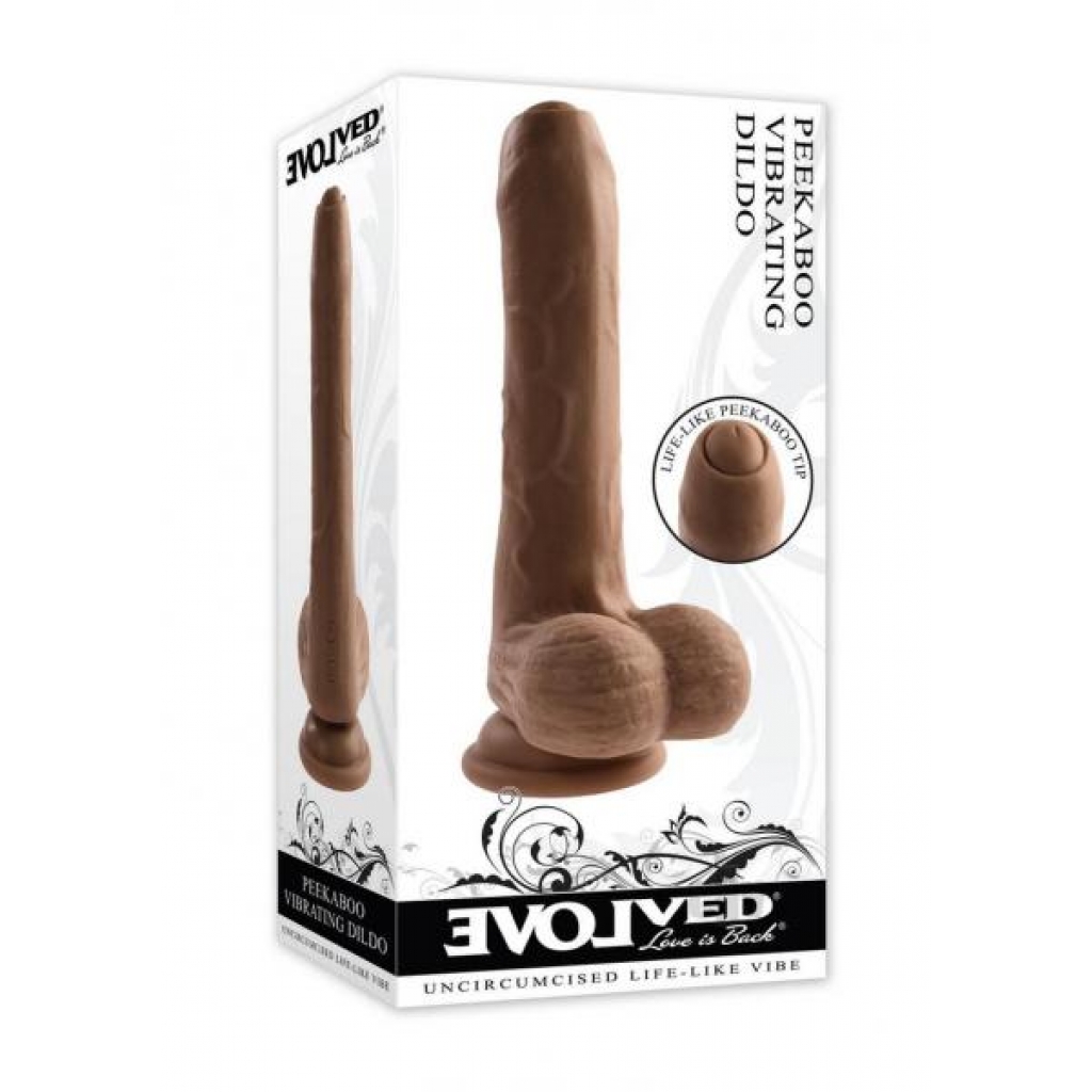 Peek A Boo Vibrating Dildo Dark - Evolved Novelties