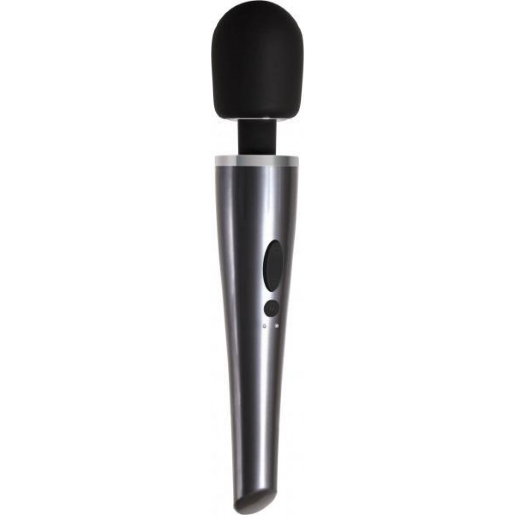 Mighty Metallic Wand Body Massager Gray Black - Evolved Novelties