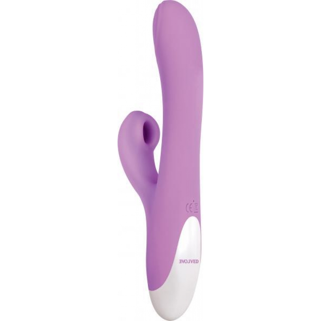 Rechargeable Super Sucker Purple Rabbit Style Vibrator - Evolved Novelties