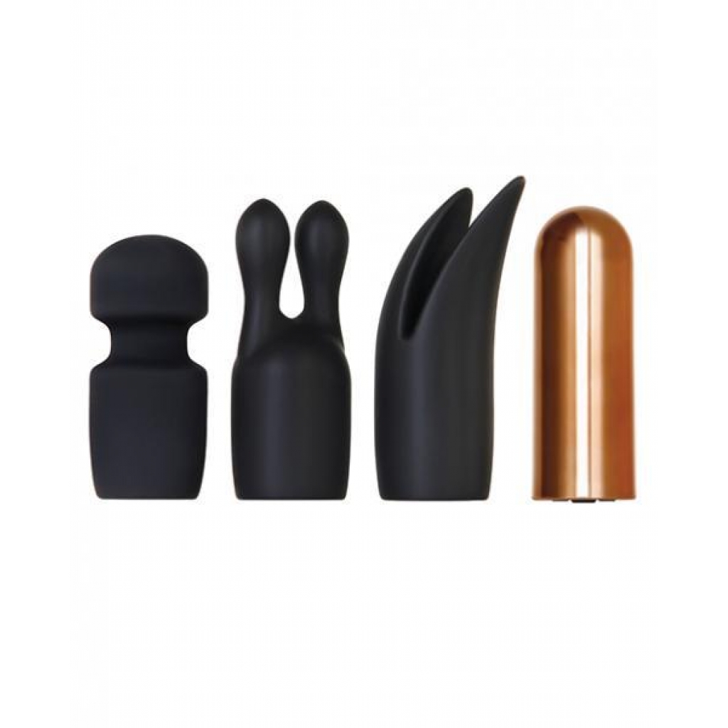 Glam Squad 3 Sleeves One Bullet Vibrator Black - Evolved Novelties