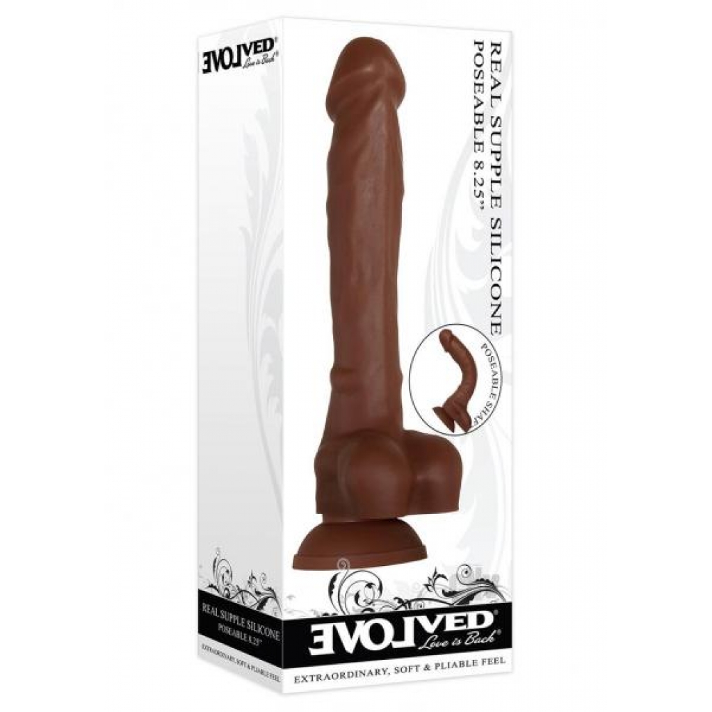 Real Supple Silicone Poseable 8.25` Drk - Evolved Novelties