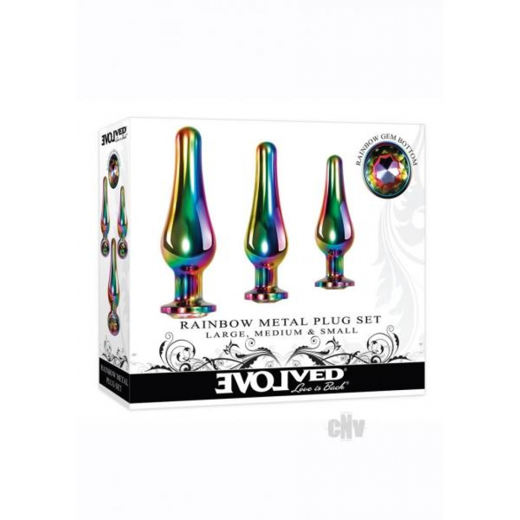 Rainbow Metal Plug Set - Evolved Novelties