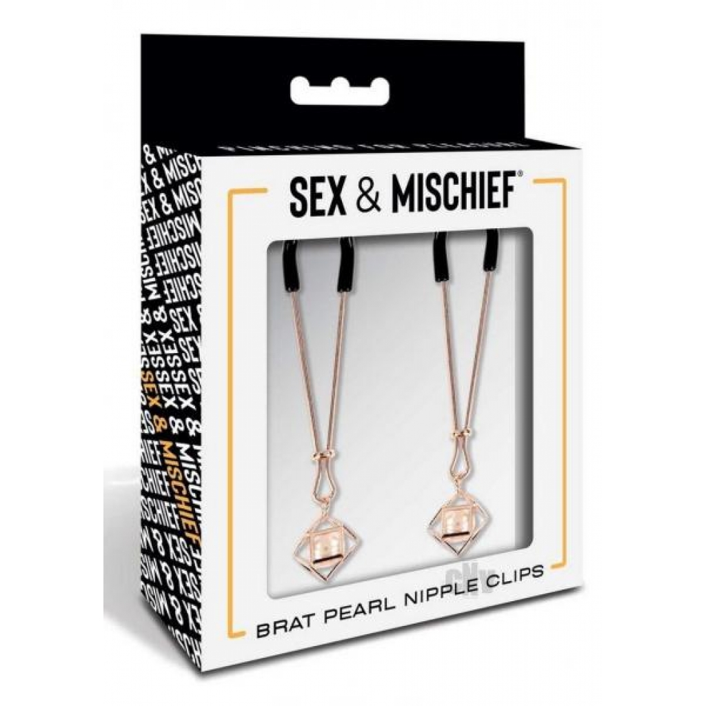 Rose Gold Adjustable Pearl Nipple Jewelry for Intimate Play