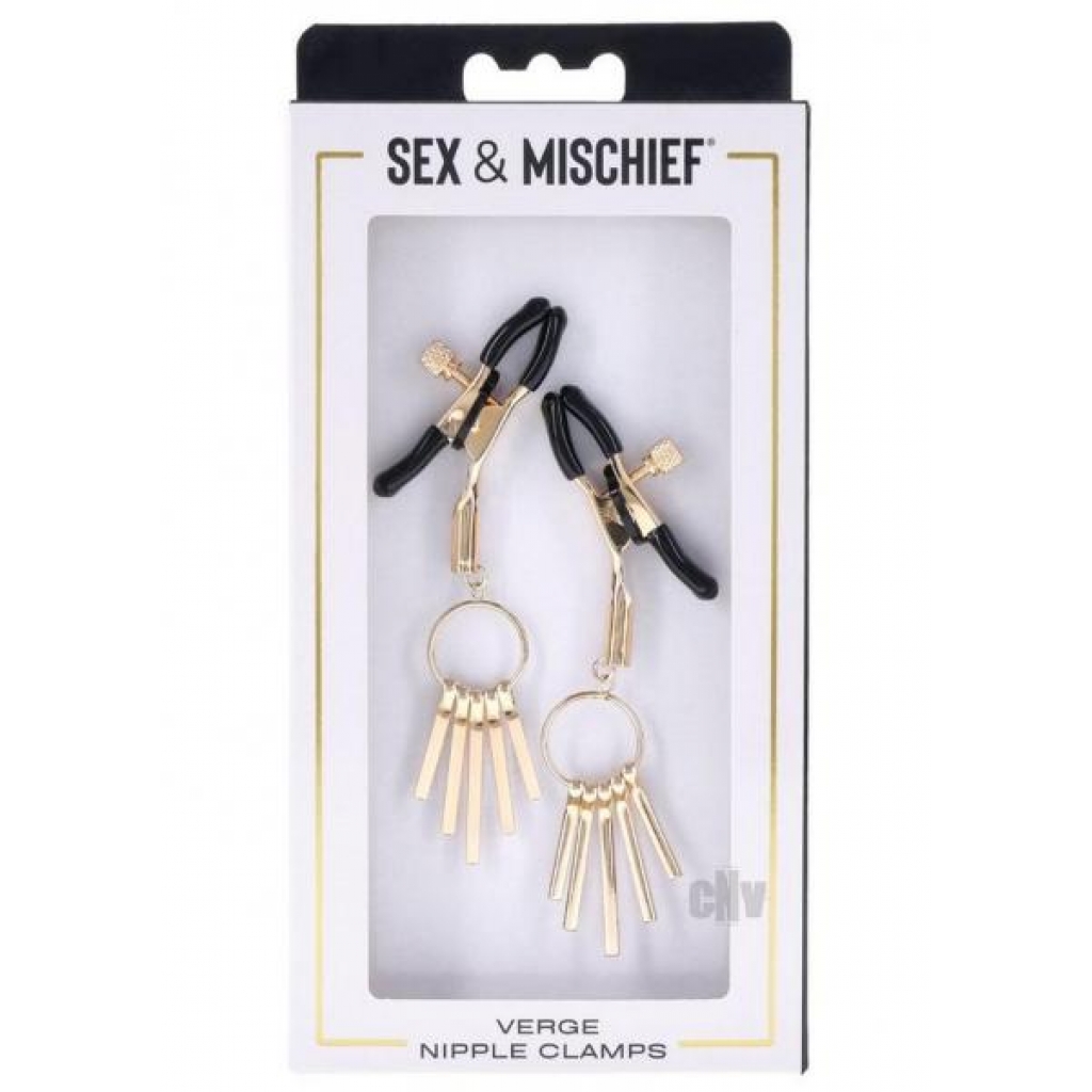 Sandm Verge Nipple Clamps - Gold/Black - Sensory Exploration