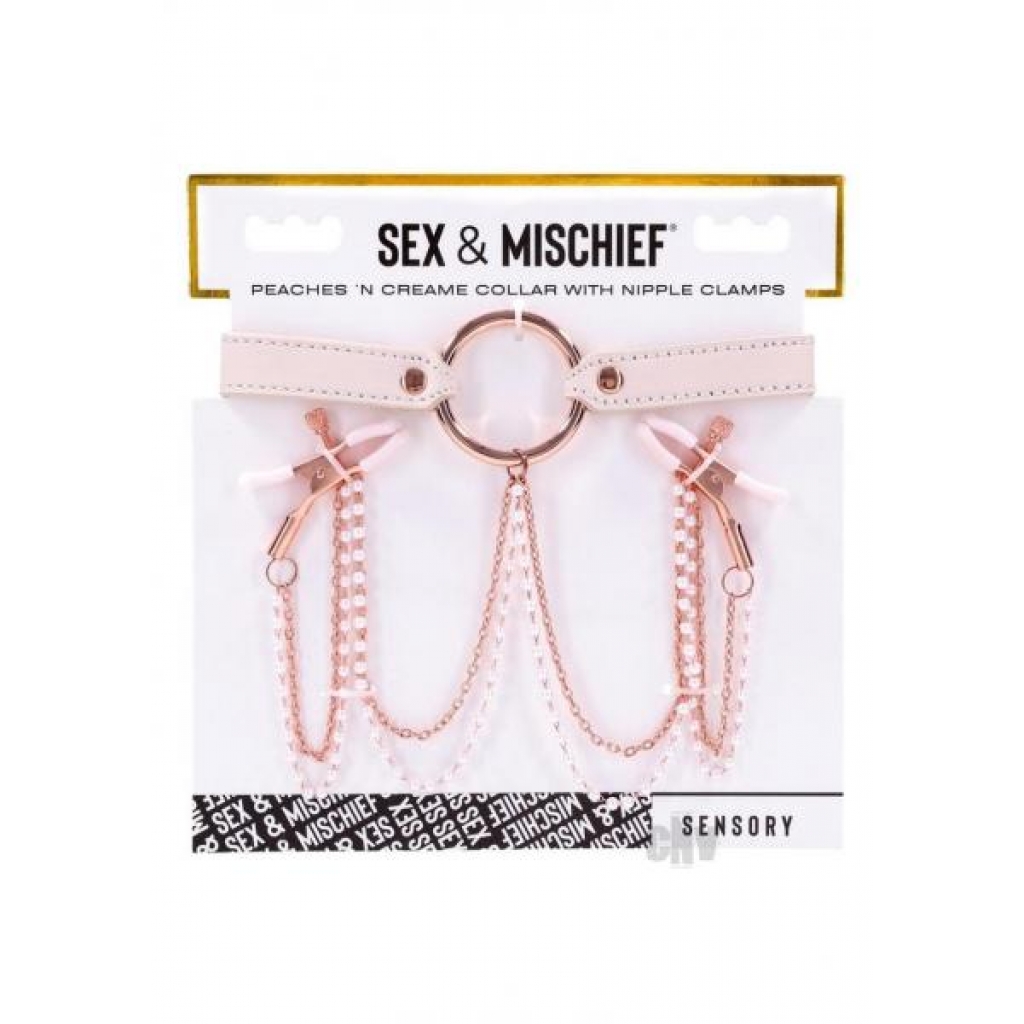 Sandm Peaches N Cream Collar with Nipple Clamps