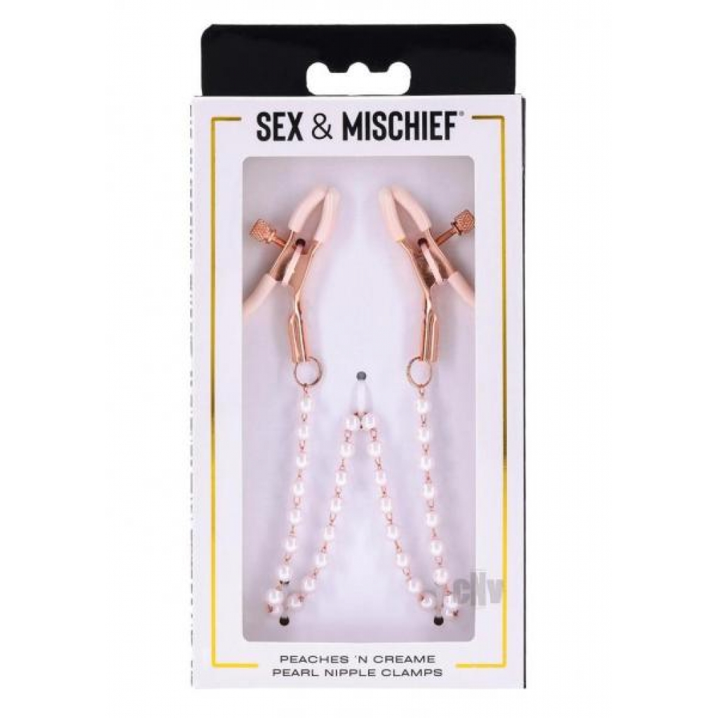 S&M Peaches N Cream Pearl Nipple Clamps