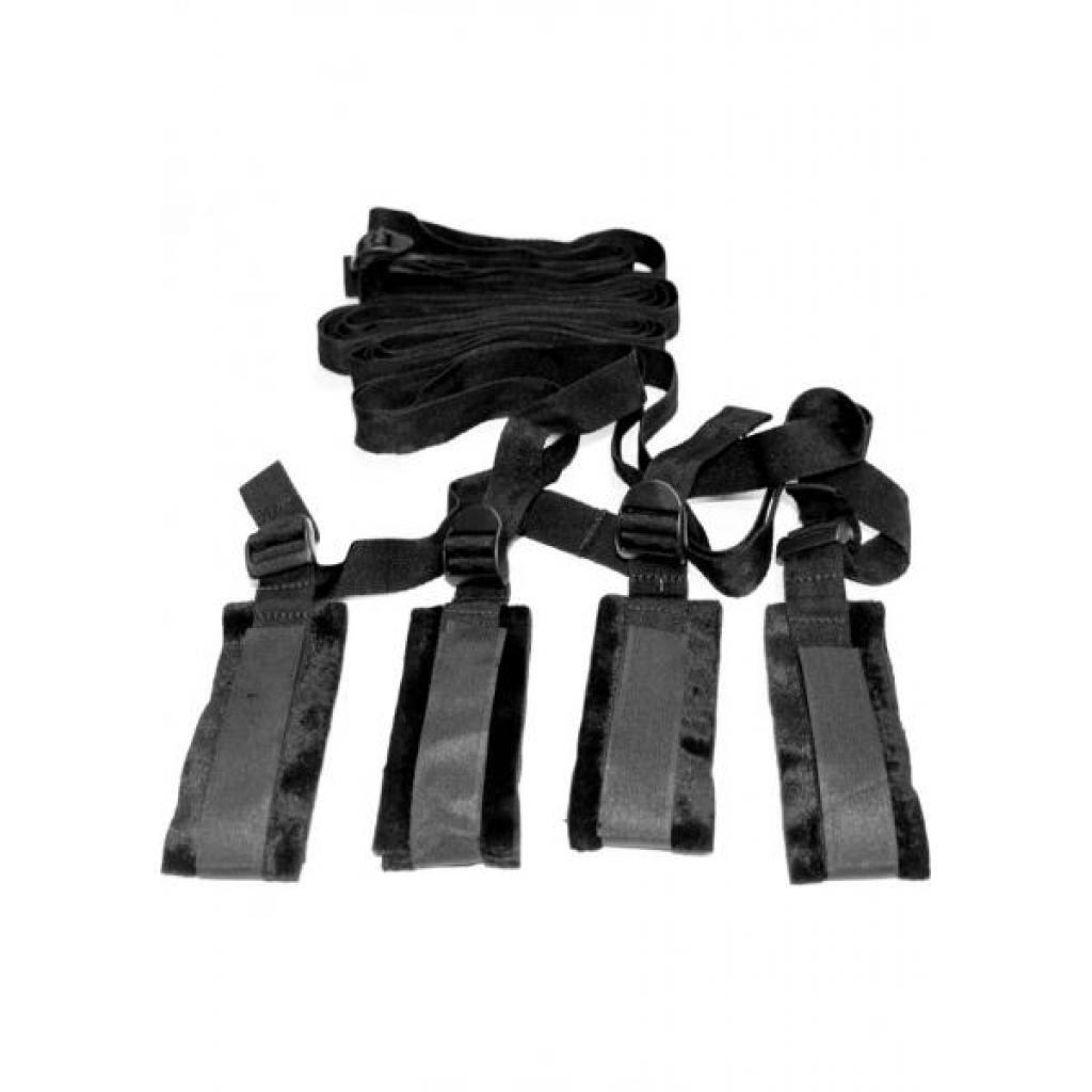 Sex And Mischief Bed Bondage Restraint Kit Black - Sportsheets