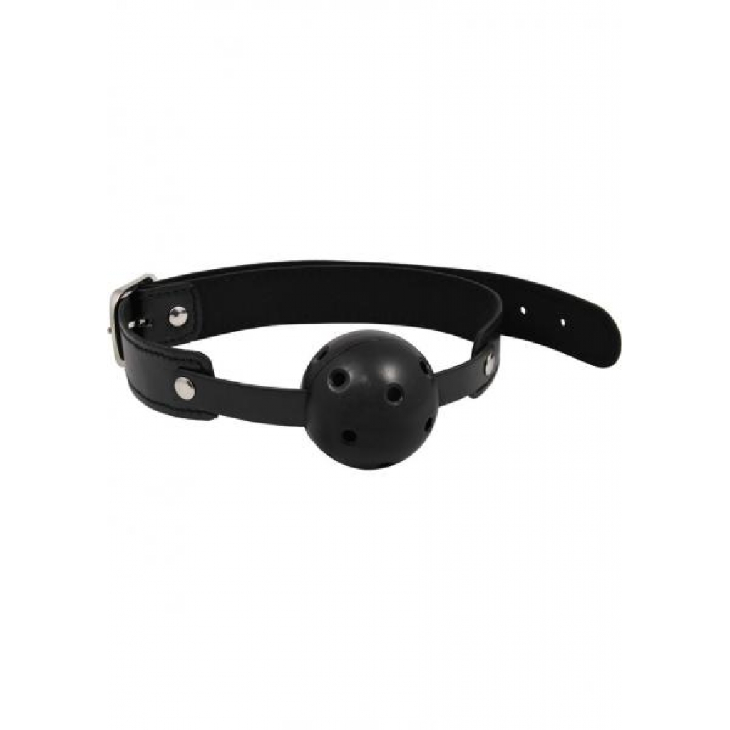 Sex And Mischief Breathable Ball Gag 2 Inch Black - Sportsheets