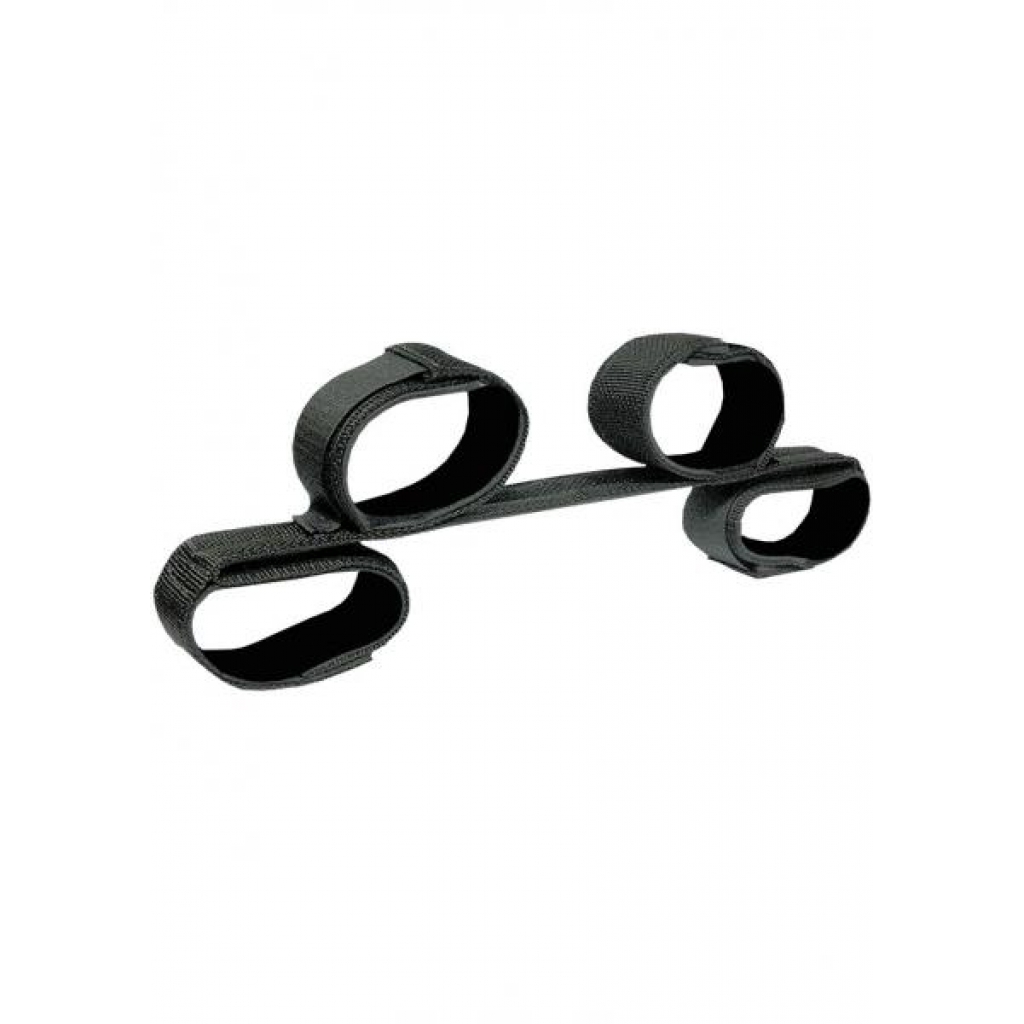 Bondage Bar with Neoprene Velcro Cuffs - 24 Inches Black