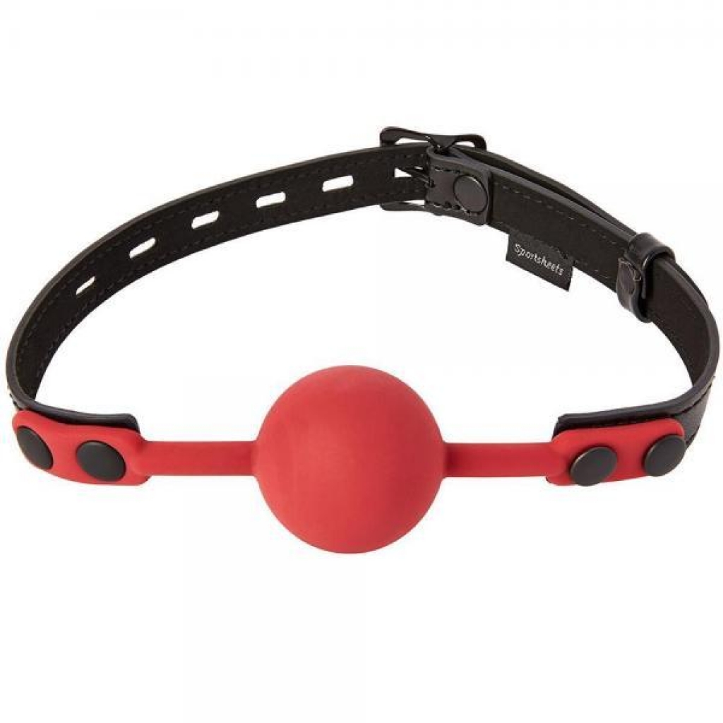 Sportsheets Saffron Ball Gag Black Red - Sportsheets