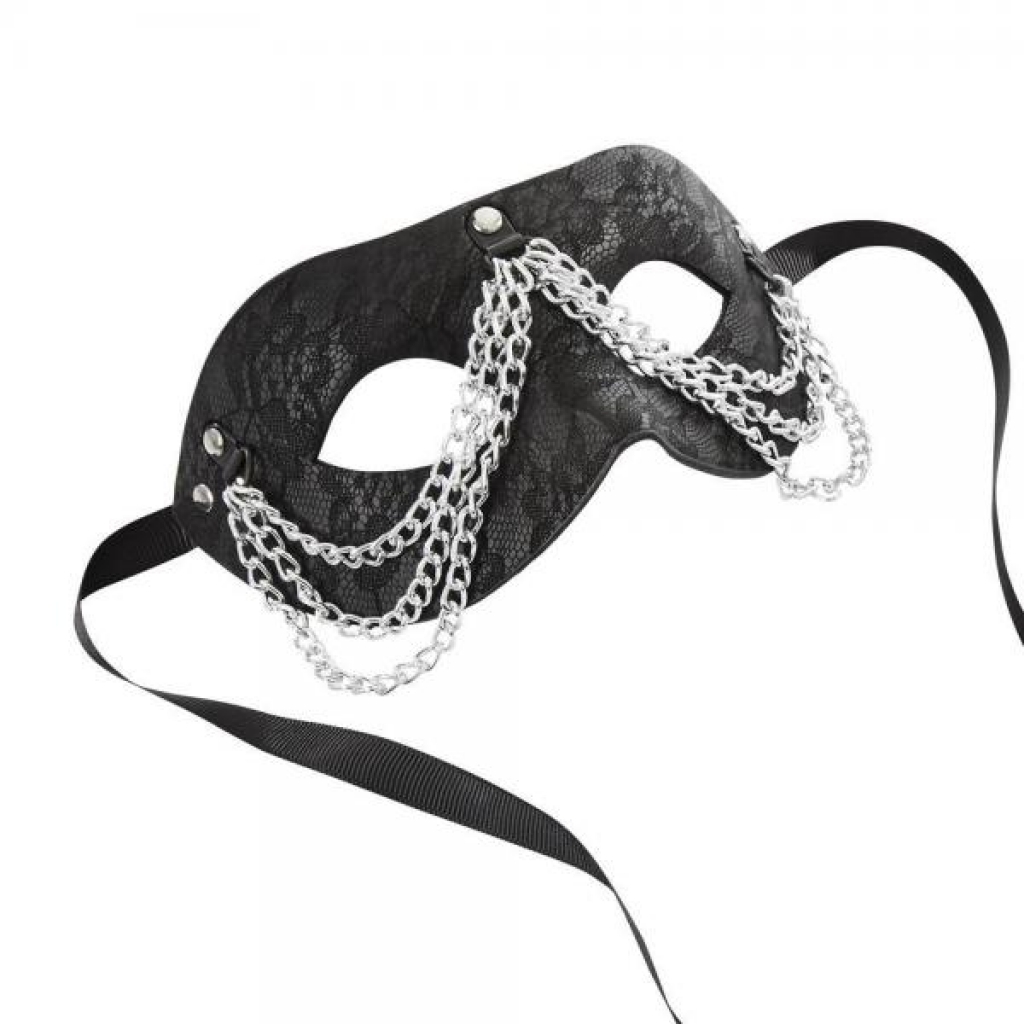 Sincerely Chained Lace Mask Black O/S - Sportsheets