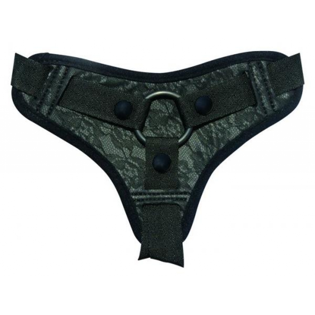 Midnight Lace Strap On Harness Black O/S - Sportsheets 