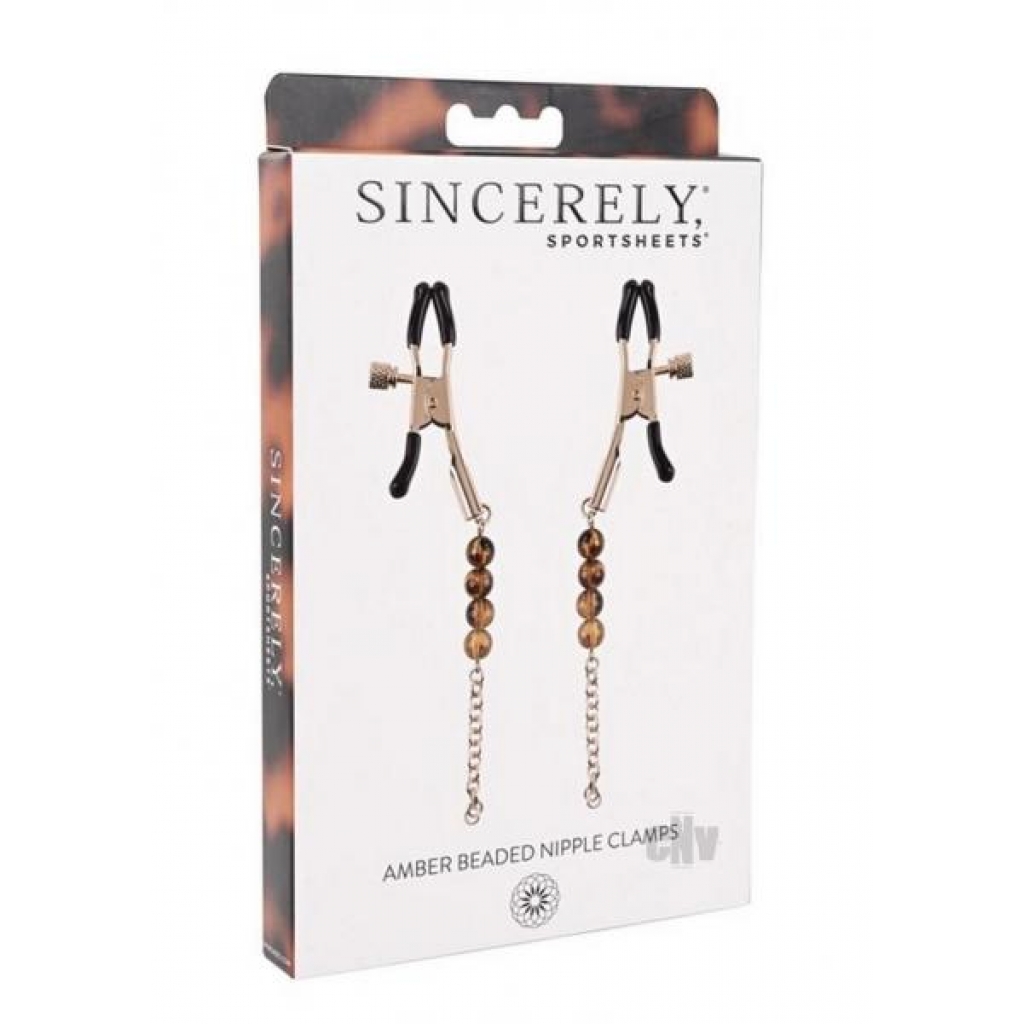 Sincerely Amber Beaded Nipple Clamps - Sportsheets International,inc.