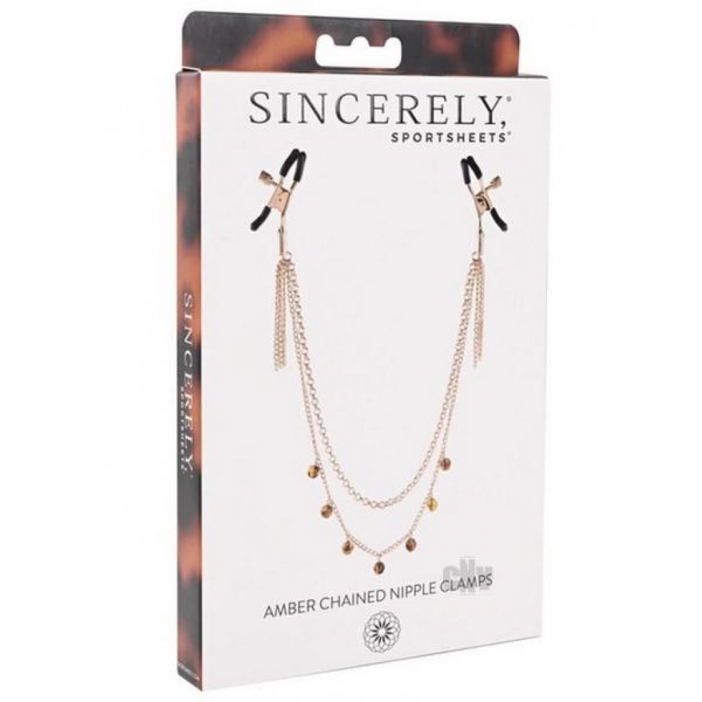 Sincerely Amber Chained Nipple Clamps - Sportsheets International,inc.