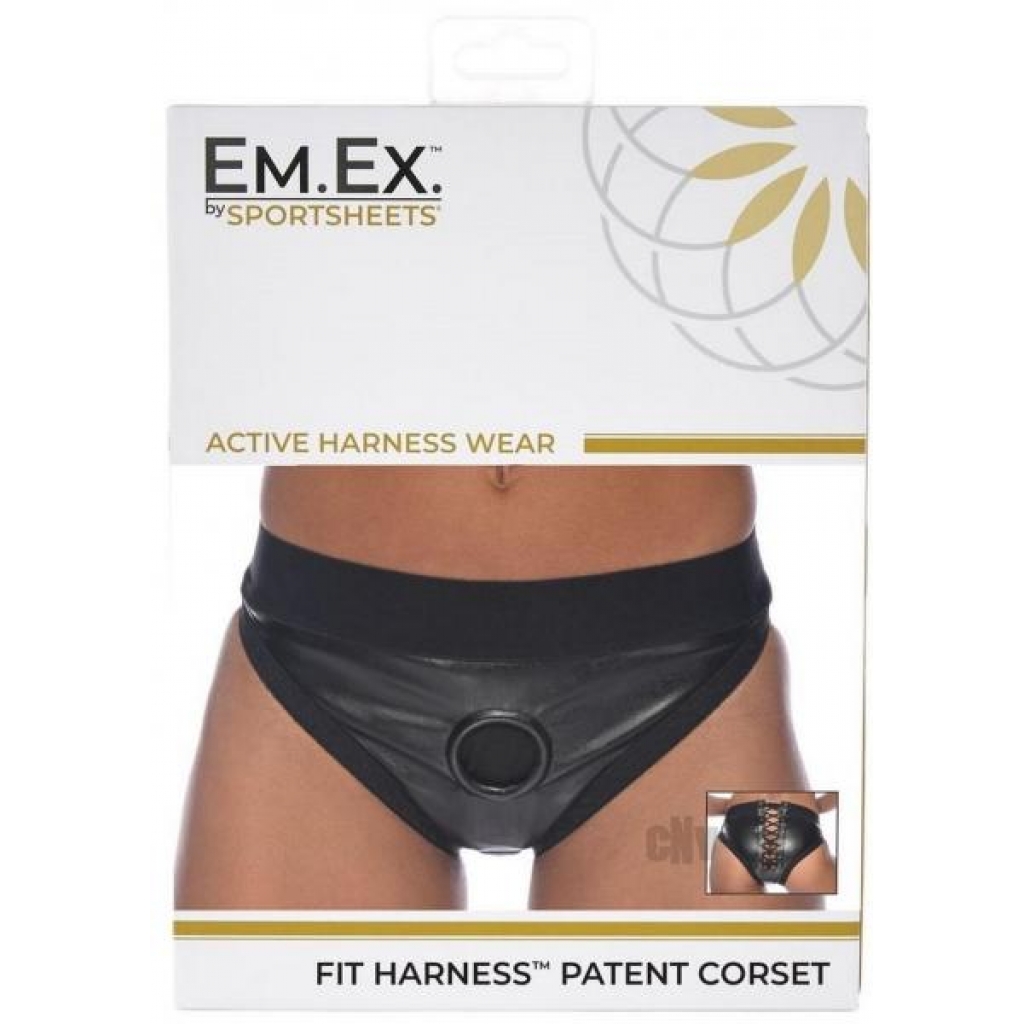 Em Ex Fit Harness Corset Large Black - Sportsheets International,inc.