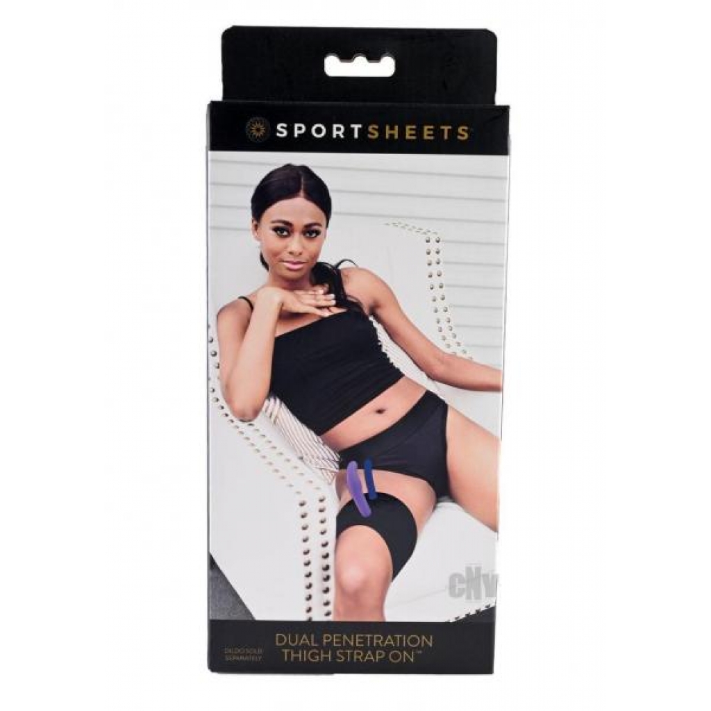 Dual Penetration Thigh Strap On Black - Sportsheets International,inc.