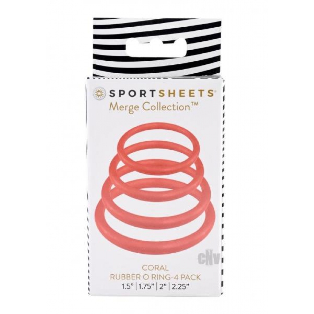 Rubber O Ring Coral 4pk - Sportsheets International,inc.