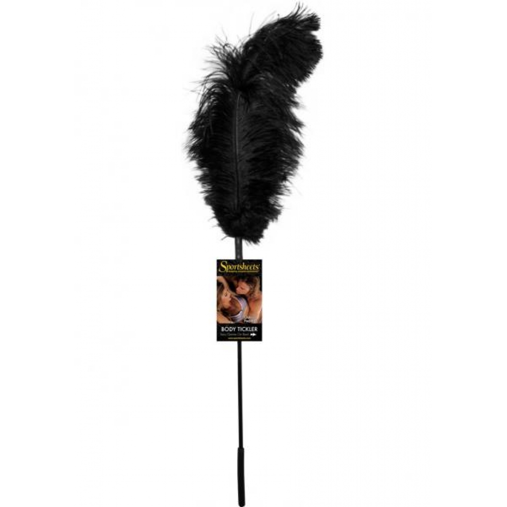 Body Tickler Ostrich Feather Tickler Black - Sportsheets