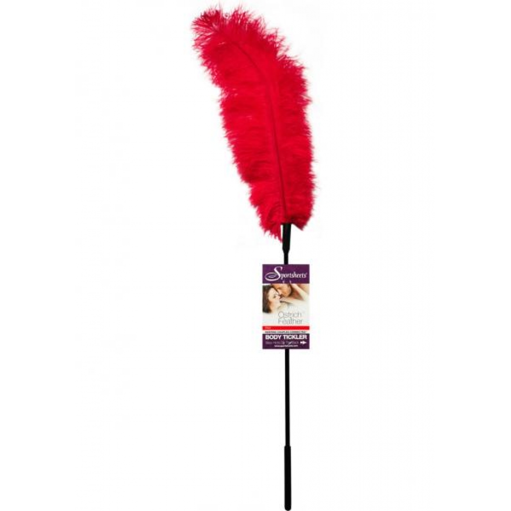 Body Tickler Ostrich Feather Tickler - Red