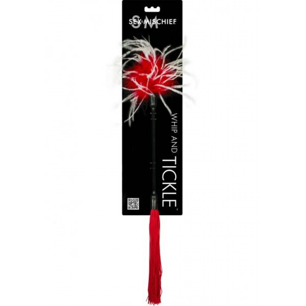 Whipper Tickler: Feather and Rubber Tickler in Red