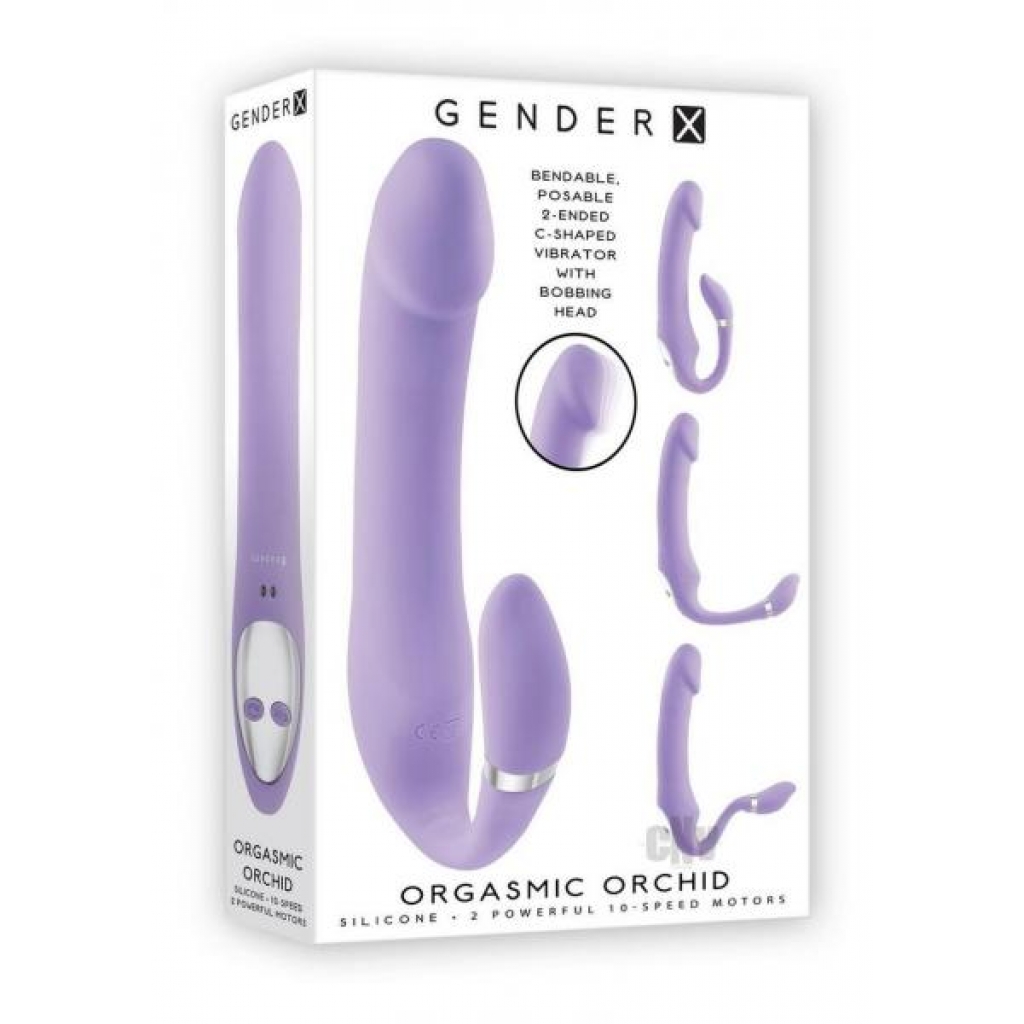 Orgasmic Orchid 2-Ended C-Shaped Vibrator - Purple