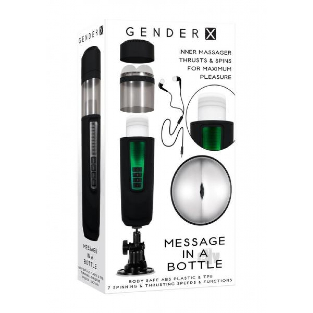 Gx Message In A Bottle Black/clear - Evolved Novelties