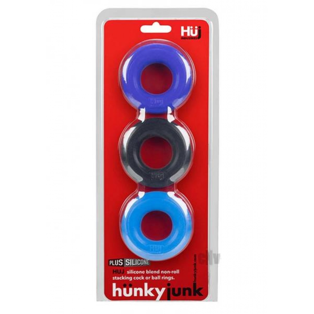 Huj3 3pk C-ring Blue Multi - Blue Ox Designs