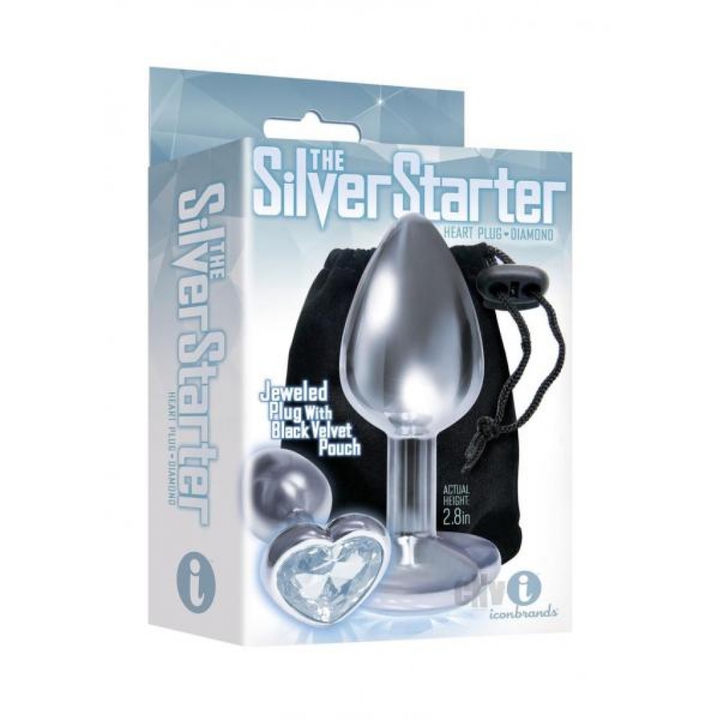 The 9 Silver Starter Heart Plug Diamond - Icon Brands Inc