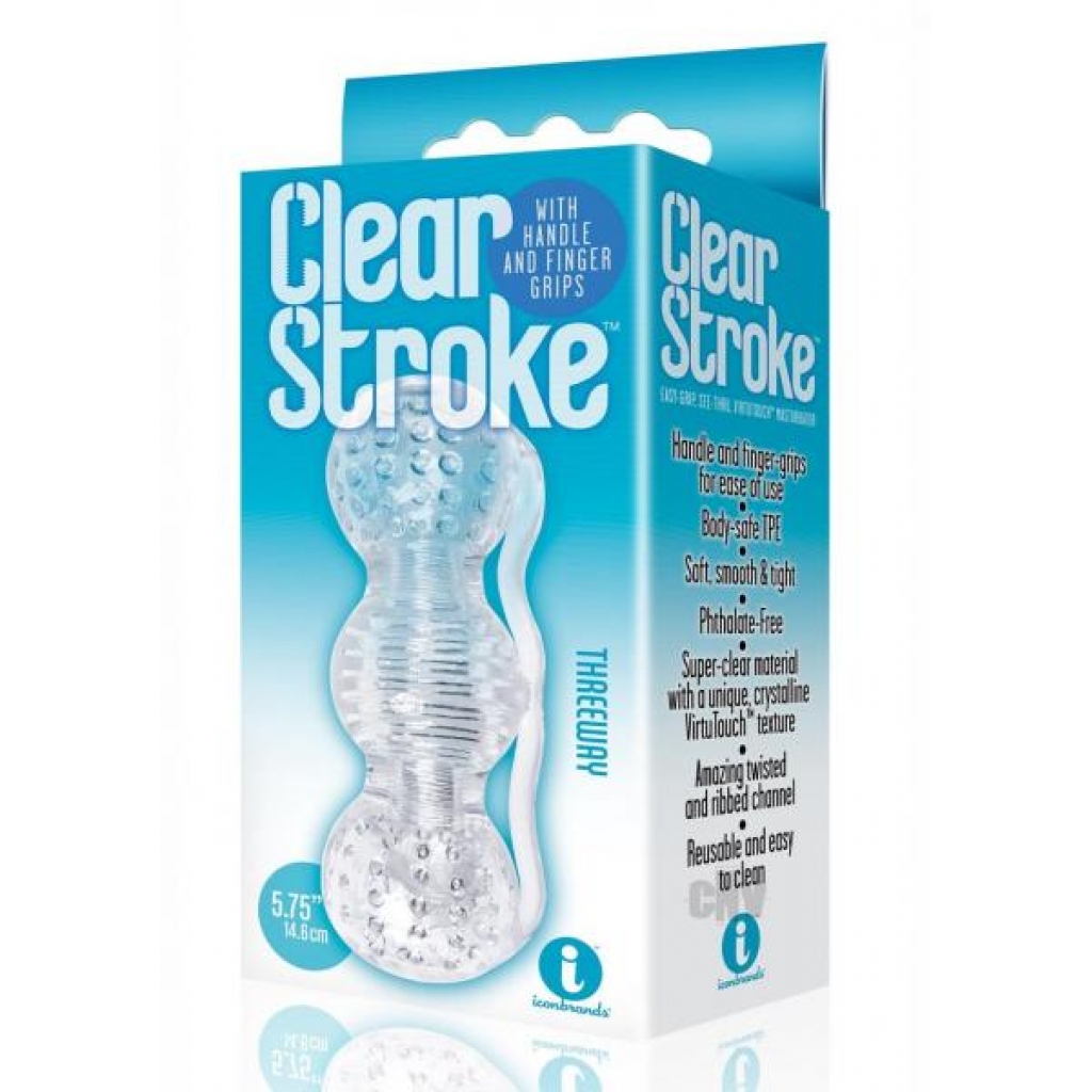 The 9 Clear Stroke Threeway Masturbator - Icon Brands Inc