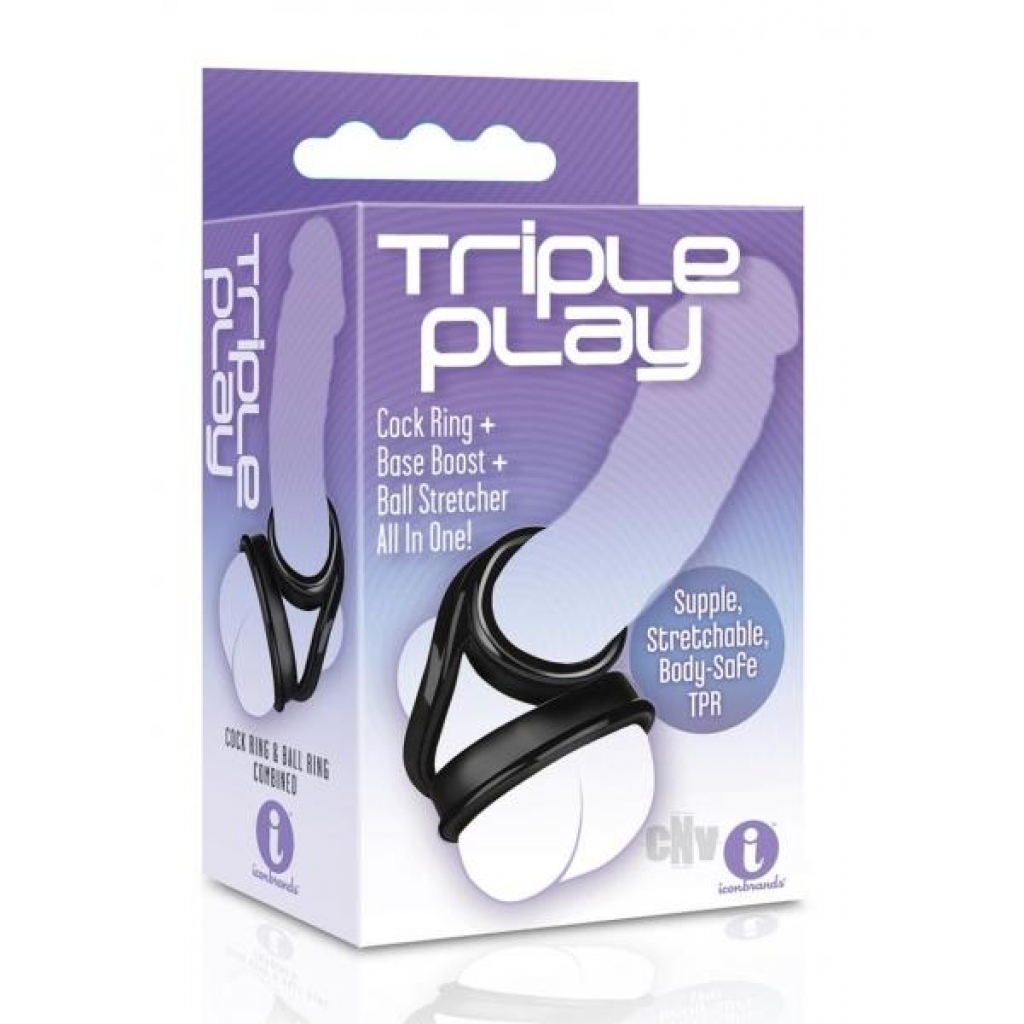 Triple Play Cock Ring - Black