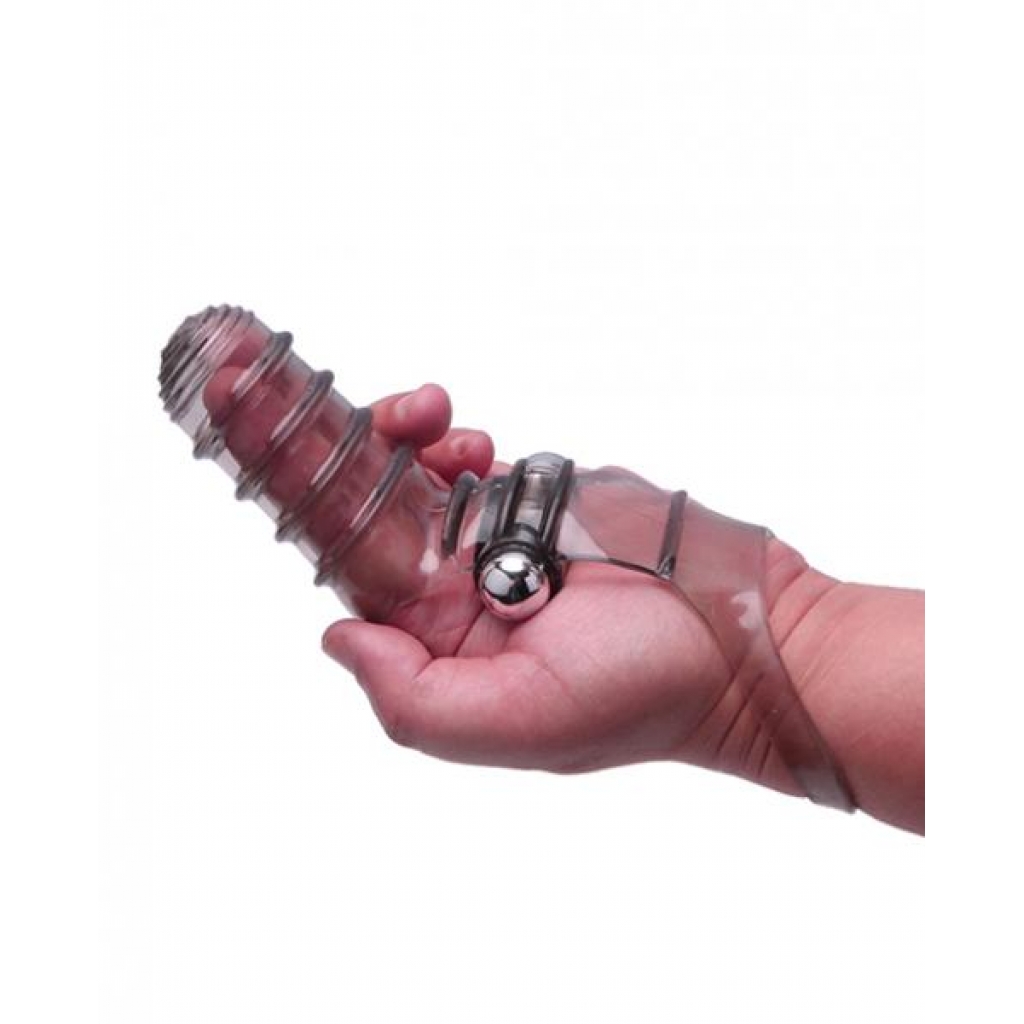 Vibrofinger Ribbed Finger Massager Smoke - Icon Brands 