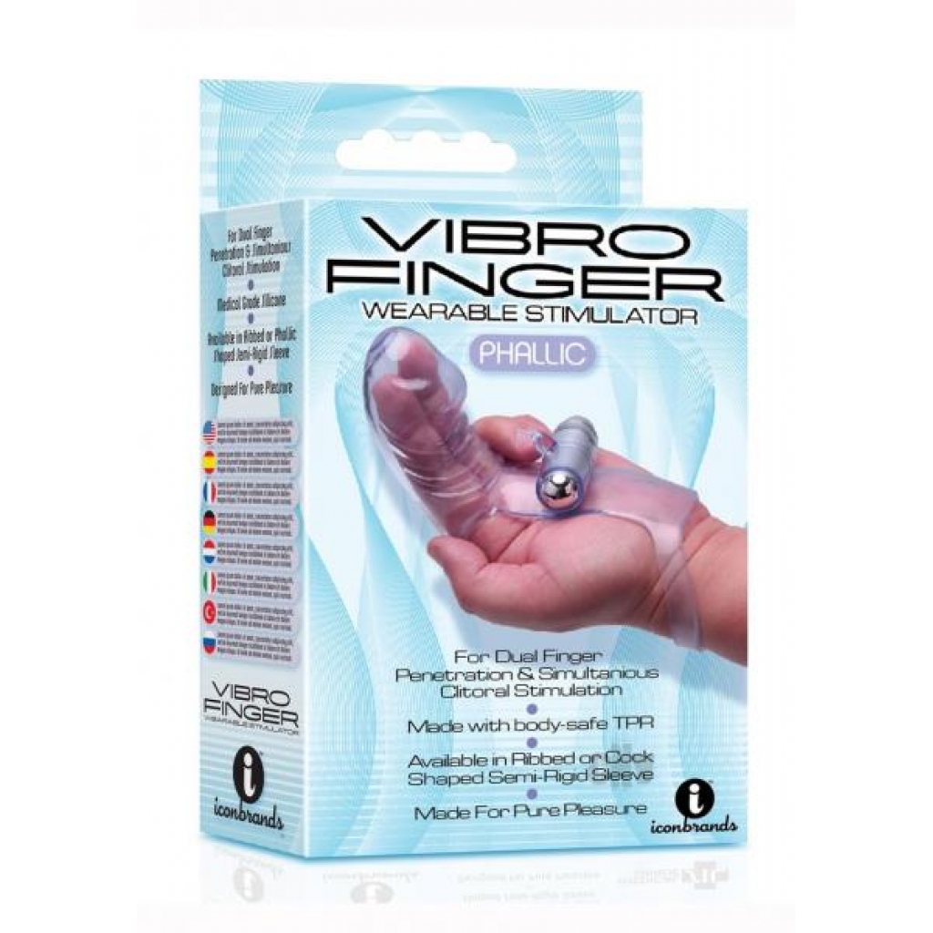 Vibrofinger Phallic Finger Massager - Purple Pleasure Tool