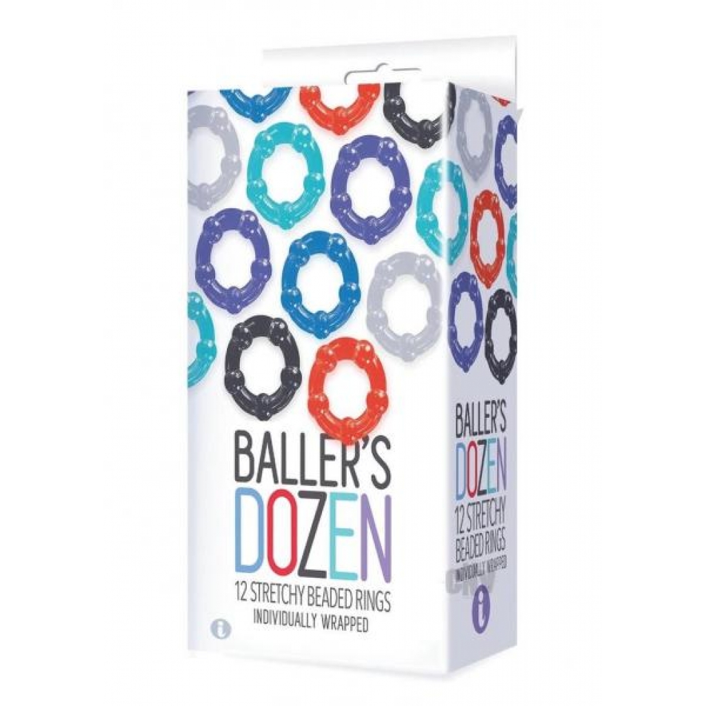 9 Ballers Dozen Beaded Cock Rings - 12pk