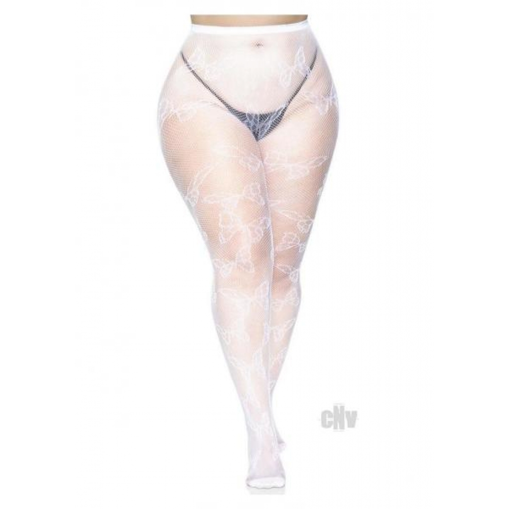 Butterfly Net Tights 1x/2x White - Leg Avenue Inc.