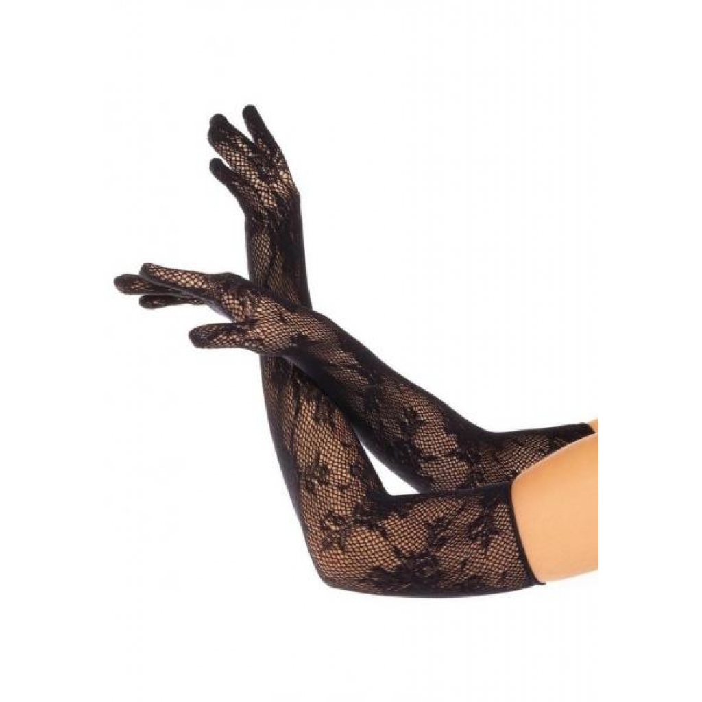 Seamless Opera Floral Net Gloves