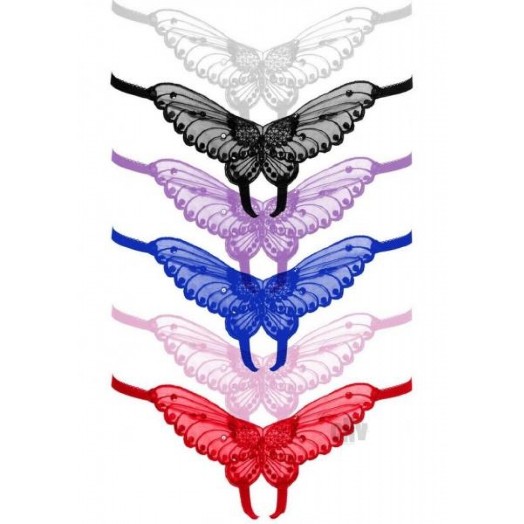 Butterfly Crotchless with Pearl Sequin Detail - 12pk