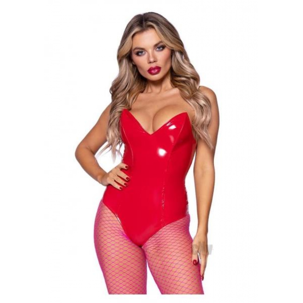 Vinyl Boned Bodysuit Sm Red - Leg Avenue Inc.