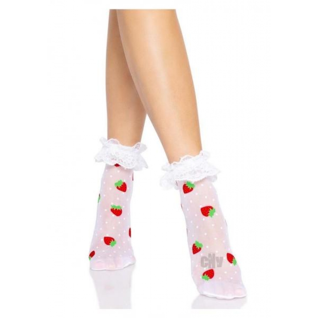 Strawberry Dot Ruffle Anklets - Flirty Fun