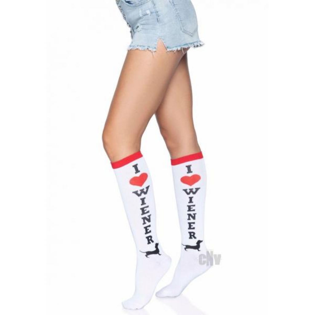 Weiner Dog Knee Highs Os Multicolor - Leg Avenue Inc.