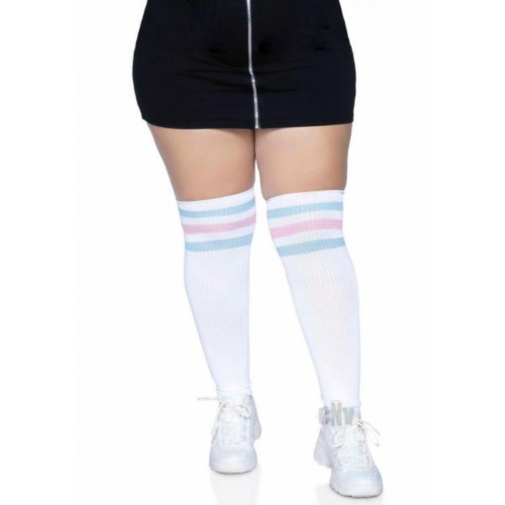 Over The Knee Athl Socks 1x/2x Pnk/blu - Leg Avenue Inc.