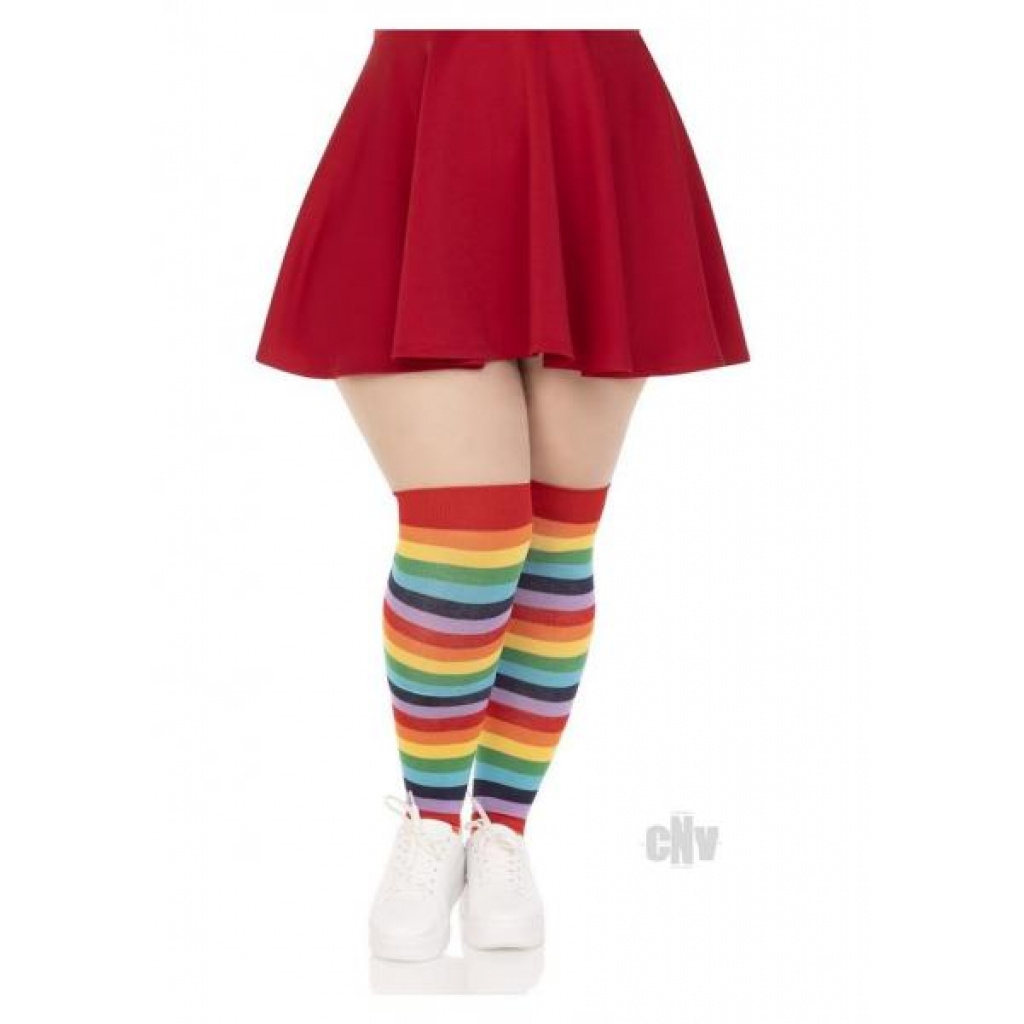 Spandex Acrylic Rainbow Thigh High 1x-2x - Leg Avenue Inc.