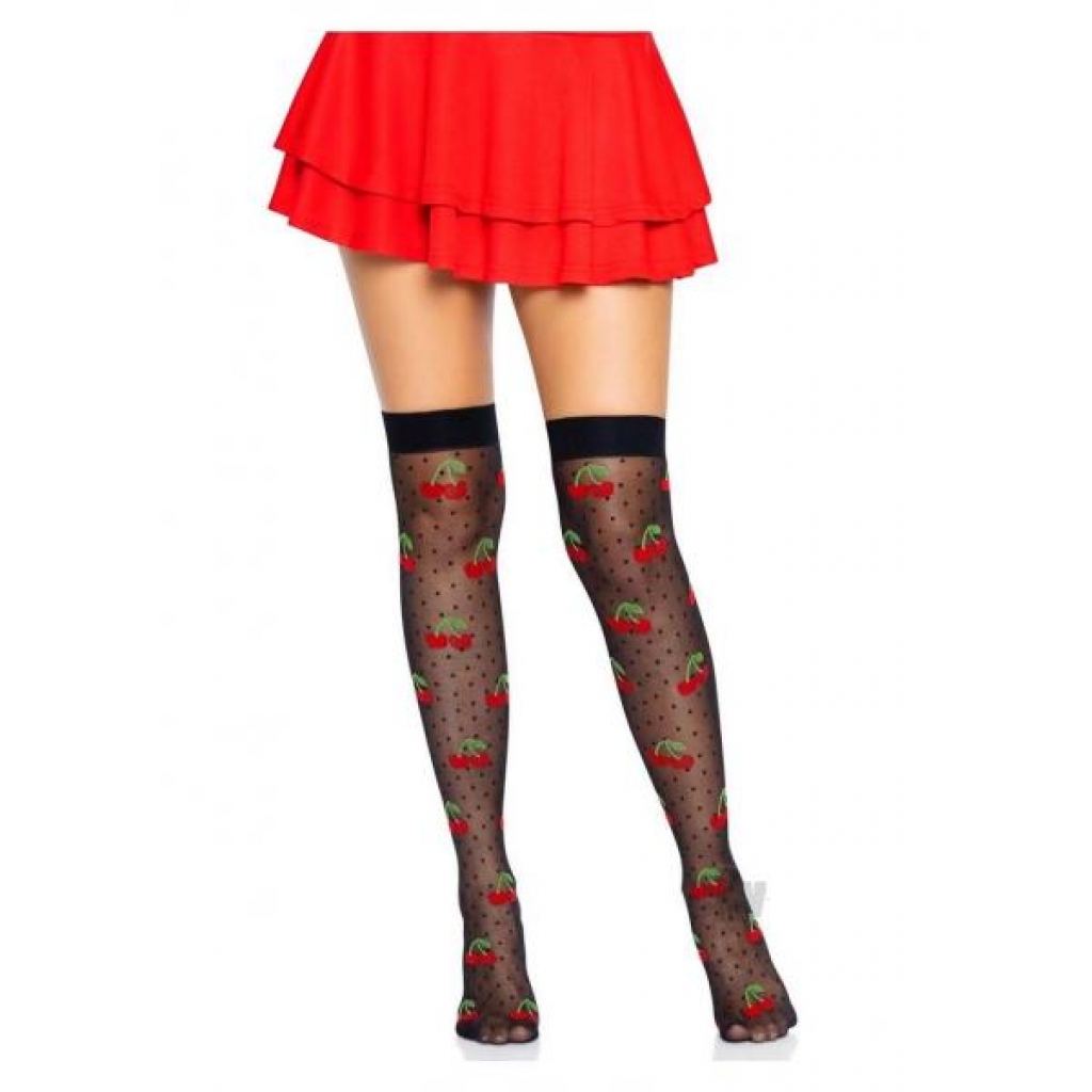 Spandex Dot Cherry Thigh Os Blk/red - Leg Avenue Inc.