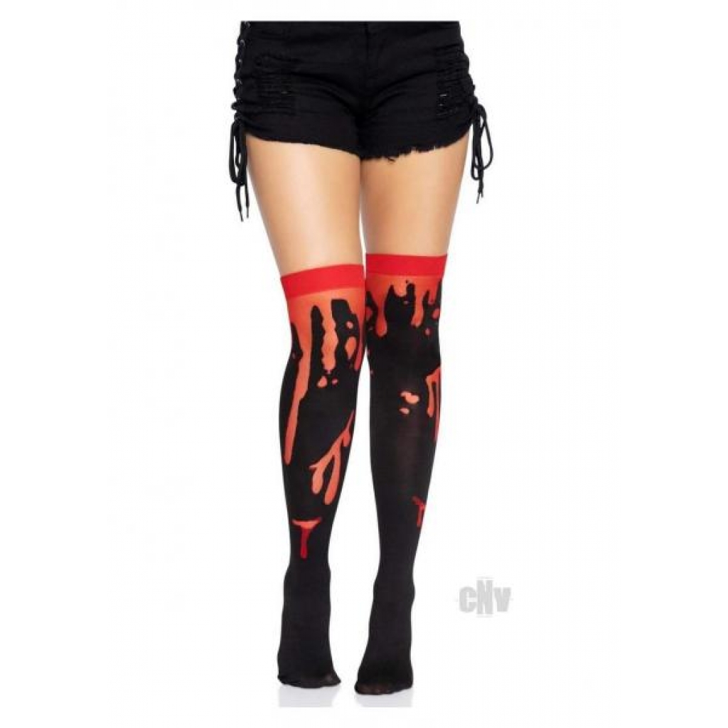 Splatter Thigh Highs - One Size Red