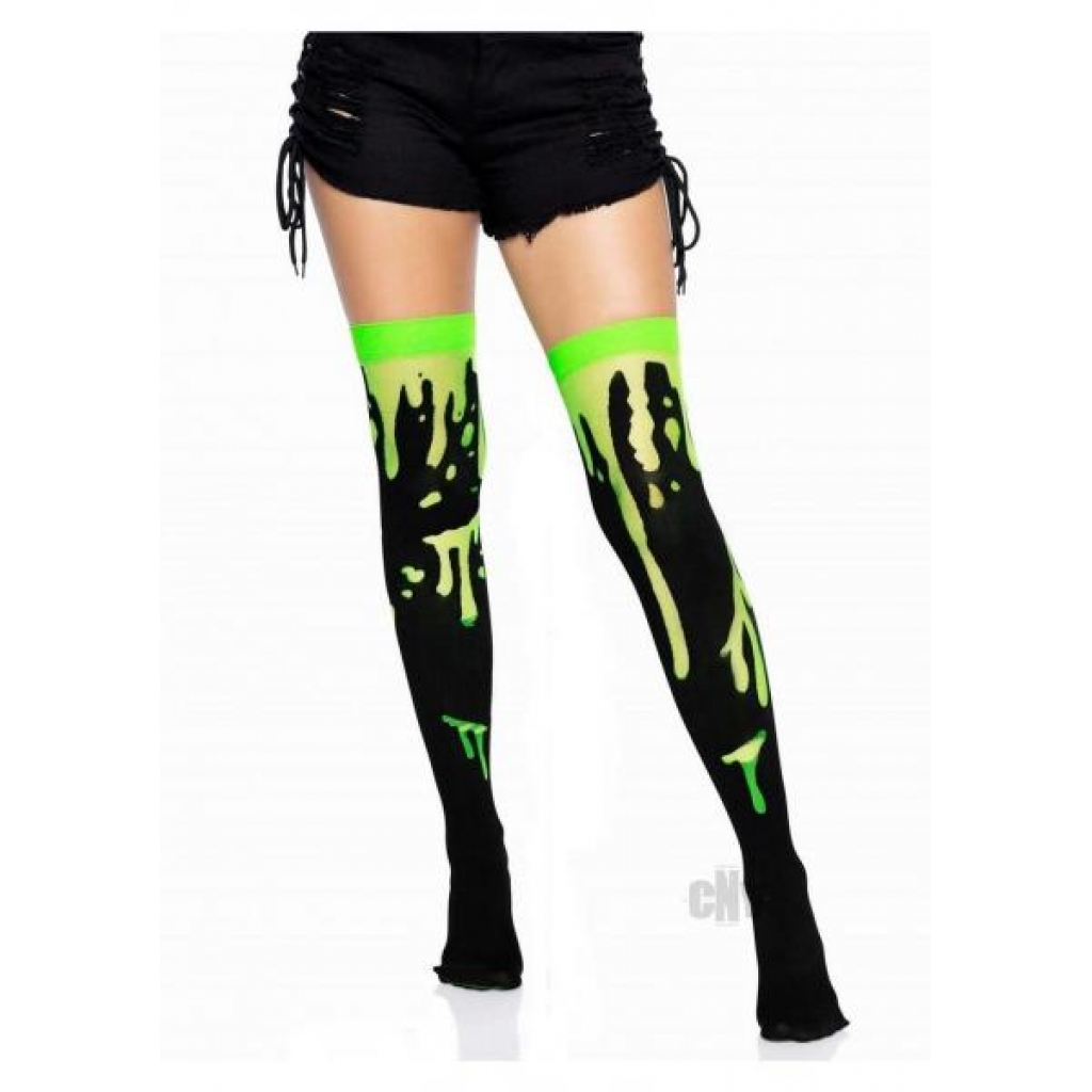 Splatter Thigh Highs Os Green - Leg Avenue Inc.