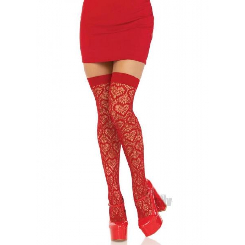 Heart Net Thigh High Os Red - Leg Avenue Inc.