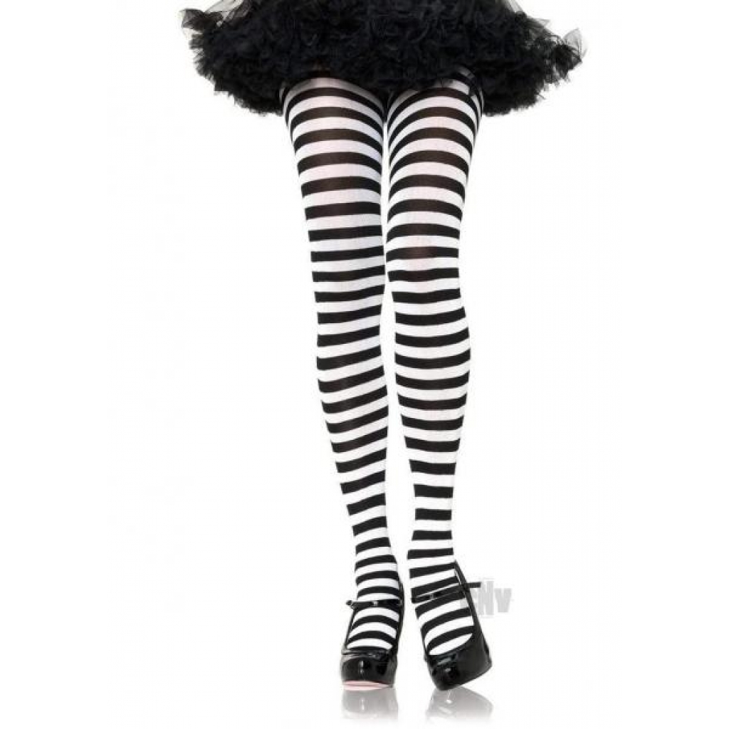 Striped Tights 3x-4x Black/white - Leg Avenue Inc.