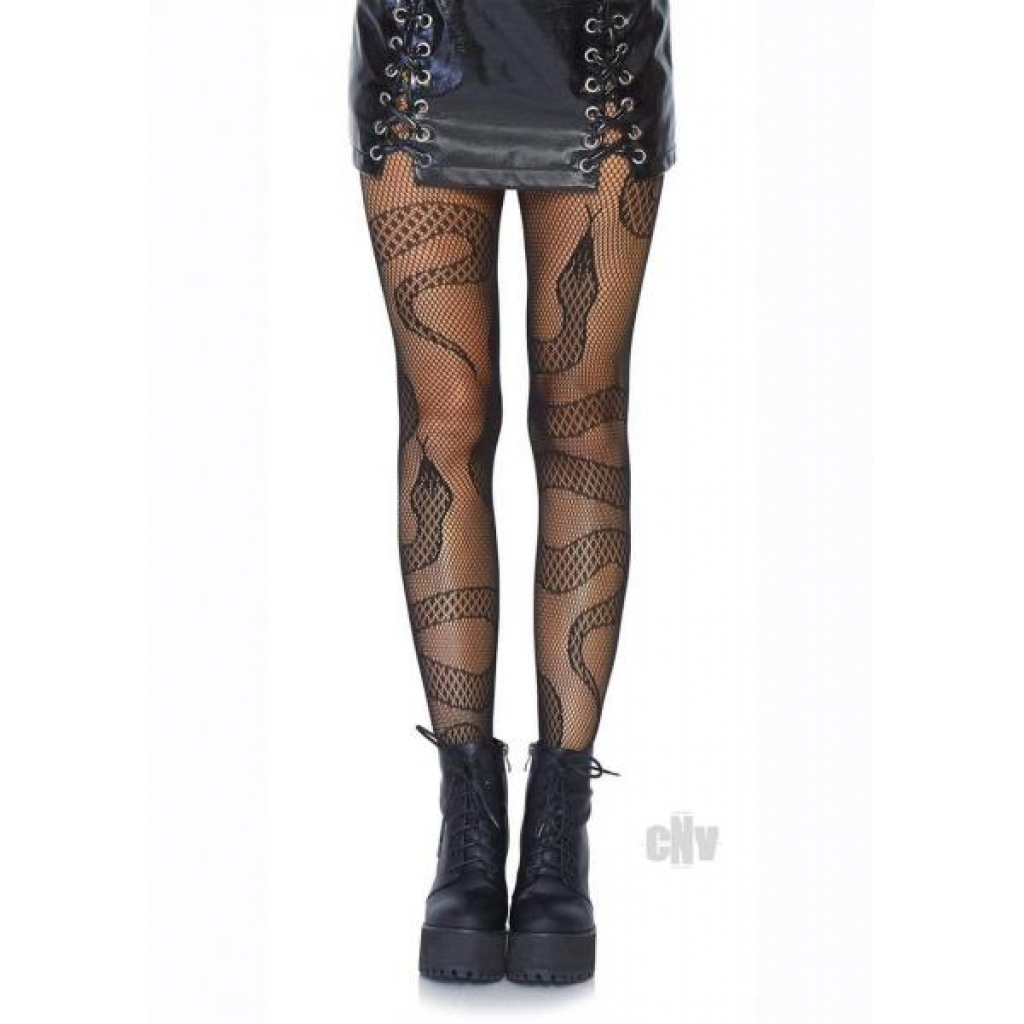 Snake Net Tights - OS Black