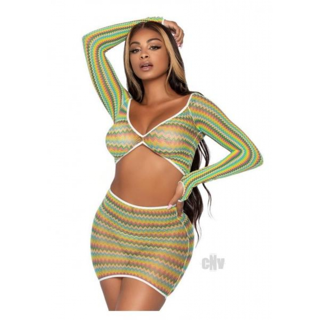 Zig Zag Net Gauntlet Set - 2 Piece Green